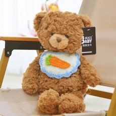 수제 테디베어 곰인형 수면인형 애착인형 곰돌이 선물 러블리, 1개, K. 당근 턱받이