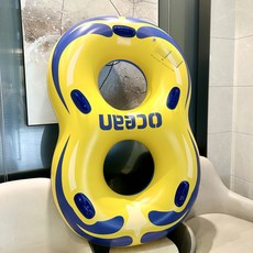 OCEAN 雙人母子8字圈游泳圈, 把手英文雙人8字圈