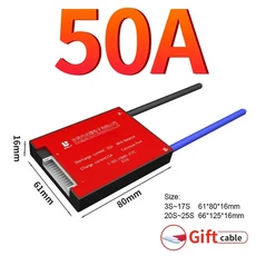 DALY BMS 13S 48V 15A 20A 30A 40A 50A 60A 전기 자전거 자전거 스쿠터 용 밸런스 방수 18650 리튬 이온 리, 5)50A Common Port, 5)50A Common Port