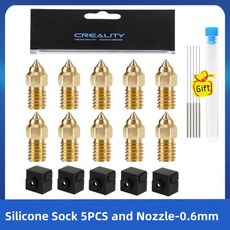 Creality Original Ender 3 V3 SE 황동 노즐 키트 Ender 3 V3 SE Ender 5 S1 Ender 7 3D 프린터용 고속 황동 노즐, 3)0.6MM