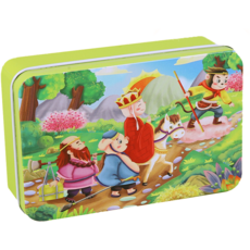 卡通拼圖 兒童益智玩具 趣味拼圖 鐵盒裝, 【60片】西遊記, 1個, 60片