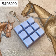 708090 캡 키링 스위치 테스터 9축 누르는 장난감 텟트리스, 무광 스네이크 체인, 9키 투명 케이스-헤이즈 블루