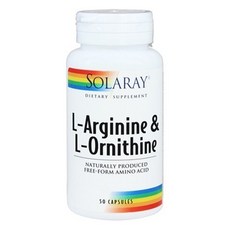 Solaray 左旋精胺酸&左旋鳥胺酸素食膠囊 750mg, 50顆, 1罐