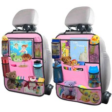 ULEEKA 자동차 수납 홀더 테이블 4CM 포켓 오거나이저 9개 25 뒷좌석 10인치, 핑크