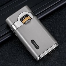 2025 JOBON 기계 금속 부탄 가스 라이터 야외 방풍 연결 점화 푸른 불꽃 토치 휴대용, 05 grey