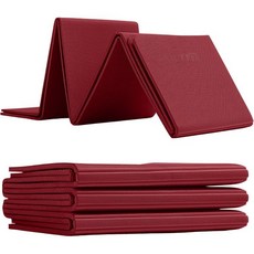 여행 및 가정 운동을 위한 폴리핏 접이식 요가 매트 - 7mm 두께 가볍고 포장 가능하며 보관이 간편 여성 남성용 운동 스트레칭 필라테스용, Wine, 1개