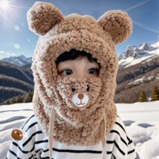 골든비 아기 곰돌이 바라클라바 아동 넥워머