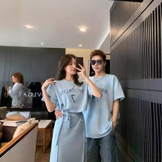 휴먼러브 럭키 7 온가족 패밀리룩 아빠 엄마 딸 아들 3인 4인가족 여름 단체티 커플룩