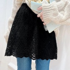 FANSYLI 여성 스커트 레이어드 레이스 스커트 망사 시스루 스커트 빅사이즈 맨투맨 레이어드 스커트 XR2601J15