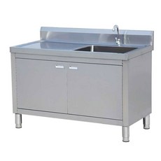 스텐 개수대 걸레 싱크대 야외 세정대 주방 세척 학교 마대, H. 100X50X80 왼쪽 풀 오른쪽 플랫폼