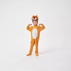 妃雪森 兒童萬聖節動物表演服 獅子法蘭絨連身衣, 獅子,140CM, 1個