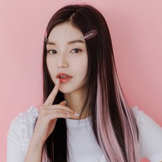 클립스 붙임머리 부분가발 헤어피스 헤어브릿지 수제 컬러피스 루나, 밀크핑크, 1개