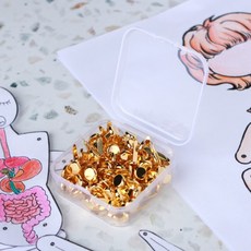 할핀 종이고정 인형 골드 100P 활핀, 1개, 상세페이지 참조