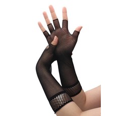ATHX 여성용 80년대 망사 핑거리스 장갑 피쉬 네트 암 슬리브 메시 이모 테마 파티 액세서리 블랙. 단일 사이즈 298551