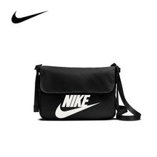 NIKE LOGO印花斜背包 FTR365, 黑,白