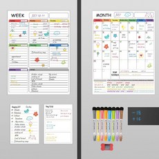 냉장고 자석보드 12종 택1 월간주간 스케쥴보드 메모보드 화이트보드 칠판보드, 08_투데이컬러
