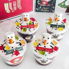 크리스마스 스노우맨 컵케이크 만들기세트 (케이크시트&크림 냉동보관) 아이스팩포함, 1개, 900g