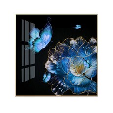 Yongxu 다이아몬드 십자수 블루 로즈40*40