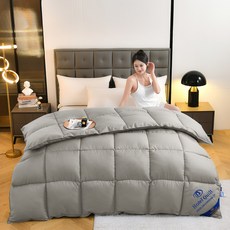 구스이불 사계절 호텔식 겨울용 이불솜 오리털 따뜻한, 그레이