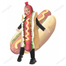 台灣出貨 發票【萬聖節】萬聖節新款食物服裝熱狗角色扮演cos服學校節日表演兒童表演服飾 萬聖節服飾 連衣裙 萬聖節裝扮