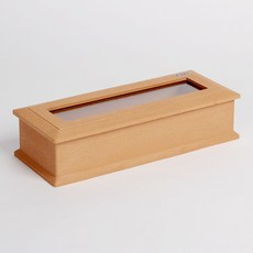 국내산 업소용 창있는 사각형 수저함 수저통 / 나뭇결 수저함-창(원목), 1개