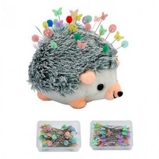 키밍 고슴도치 핀쿠션 시침핀 세트 바늘 핀봉 꽂이, 핀쿠션+핀세트, 1개