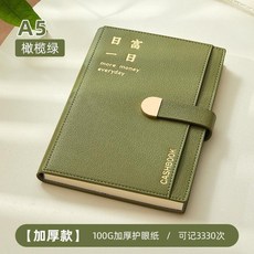 A5 遠山棕 日富一日 記賬本, 1個, 加厚228頁/橄欖綠 日富一日 可記33, 橄欖綠