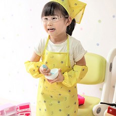 플리에 방수 앞치마두건토시세트, 노랑곰돌이
