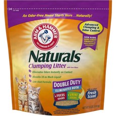 고양이모래 먼지없는 배변 용품 Arm & Hammer 천연 덩어리 쓰레기 옥수수 섬유가 포함된 이중 듀티 9파운드, Arm Hammer 천연 덩어리 쓰레기 옥수수 섬유가