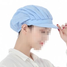 짧은챙 챙있는 위생모자 조리용 주방 두건 급식실 배식 모자 밴딩 프리사이즈 블루 택1, 반망사형, 1개