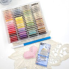 刺繡棉紗基本套組法式刺繡刺繡筆刺繡針套帶針座, 80色刺繡拉麵紗套裝