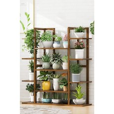 가팡 원목 베란다 화분 어항 거치대 선반, 월넛 D