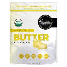Healthier Comforts 파우더 가루 분말 더 건강한 컴포트 오가닉 버터 USDA 인증 무염 건조분말 코셔 글루텐 프리 비GMO 팝콘 베이킹 조미료 7온스, 7 온스 (1개 묶음)