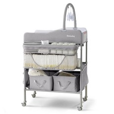 Sweeby 기저귀 교환대 다기능 기저귀 교환대 4단계 높이 조절 장난감 랙 첨부