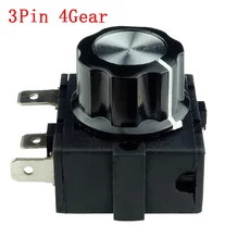 16A 3Pin AC 전기 히터 손잡이 스위치 4 로터리 셀렉터 온도 조절기 3, 01 Universal, 01 빠른, 01 3pins Switch 4Gear
