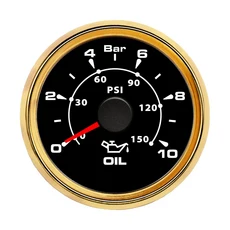 해양 보트 오일 압력 게이지 범용 12V 7 색 백라이트 0-5Bar 표시기 52mm 2 인치, 01 Customized BG 10Bar, 1개