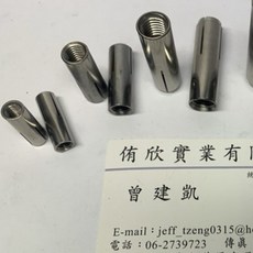 【侑欣五金】內迫壁虎 SUS316白鐵壁虎 drop in anchor 水泥 錨固 海邊 釣魚 簡單上手 規格齊, 白鐵原色,M8, 1個