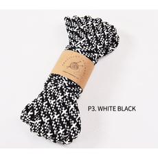 8.0mm 5.5m [소분] 굵은 촘촘 배색 로프 리드줄 강아지 목줄 아웃도어 로프 가방끈 키링로프, p3 white black