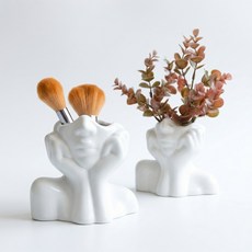 서온리 공간 분위기를 살려주는 고급 인테리어 조화 화병 드라이플라워 꽃병 집들이 선물 감성 오브제, 화이트