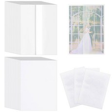 45 세트 결혼식 생일 초대장 PAP10MX1을 위한 x7 화이트 카드와 씰링 스티커가 있는 고급 프리폴딩 벨럼 재킷, 5''x7''[45 Sets], Cards/Jackets/Stickers Sets