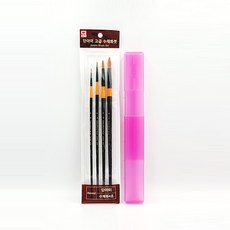 단아미고급수채화붓4조+길이조절붓통세트/수채화붓/수채화붓세트/붓케이스, 1세트
