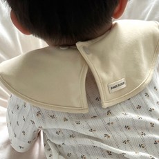 바니블라썸 심플롤링 꽃잎모양 턱받이 순면 빕 아기 유아 이유식턱받이 침받이, 1개, 1개입, 버터라떼+심플롤링