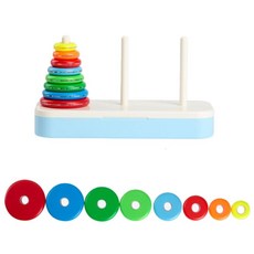 돌봄교실 문제해결능력 하노이탑8단 수학교구 옮기기 키즈카페 가베링 홈스쿨, 하노이탑(교재만)