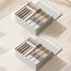 레디박스 프리미엄 커버형 칸막이 속옷 정리함 2개세트, 중형, 그레이, 1세트