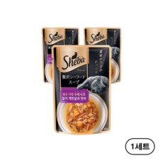 쉬바 수프 고양이간식, 참치 게맛살과 연어, 40g, 3개