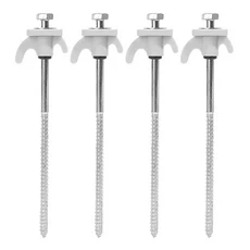 20CM 탄소강 텐트 펙 스파이크 훅 캠핑 텐트 못 나선형 캐노피 말뚝 야외용 10/2개 나사 앵커 텐트 말뚝, 20 White - 4pcs