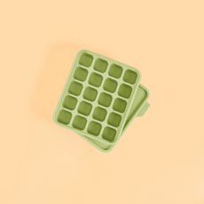 홍스마마 플래티넘 실리콘 이유식 큐브 이유식 준비물 얼음틀 아이스몰드 아이스 트레이 실리콘 몰드 마늘틀, 1개, 옐로우그린, 15ml