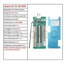 Lifepo4 4S 12V 200A 150A BMS 밸런스 NTC 충전 방전 다중 보호 보드 포함, 01 lifepo4 4S 12V, 06 40A Common Port NTC