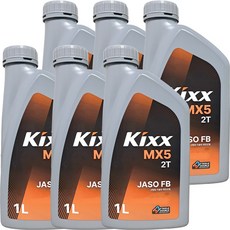 킥스 2행정 가솔린 엔진오일 KIXX M 2T, 6개, 1L
