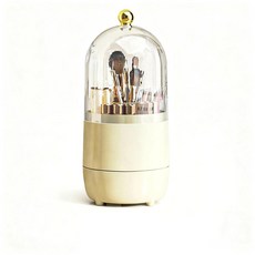 메이크업 브러쉬 보관 정리함, 1개, 크림색